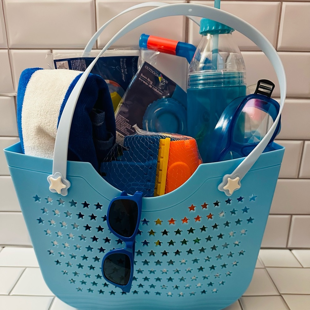 Blue Starry Beach Tote Bag